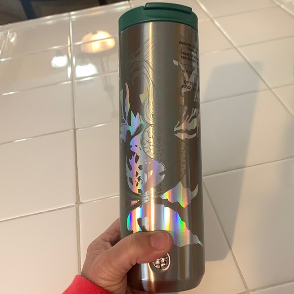 Starbucks Other - 16oz NWT Starbucks insulated cup with mermaid. Silver with sage green.